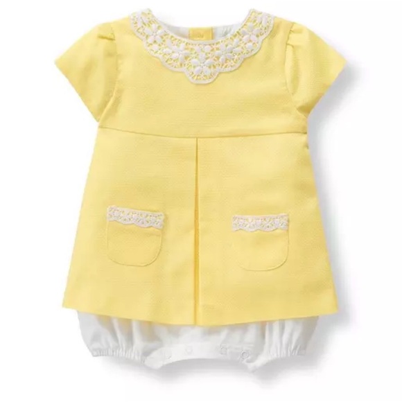 Janie and Jack Other - Janie and Jack Pique Swing Top Set Light Lemon 6-12 Months Easter Spring Summer